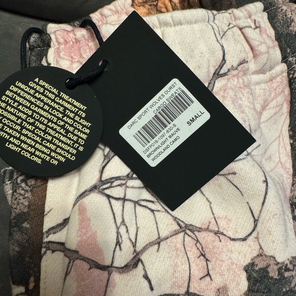 DARC SPORT WOLVES DURST CARGO SWEATS IN BROWN/LIGHT MAUVE WOODLAND CAMO SZ SMALL - Picture 5 of 6